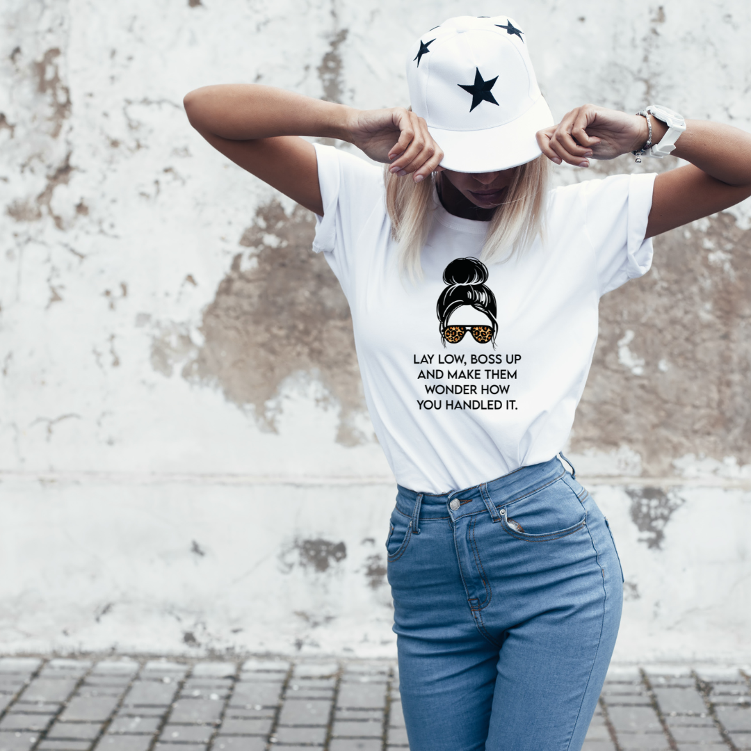 Boss Up Unisex Heavy Cotton Tee - Trendy Graphic Shirt with Empowering Quote