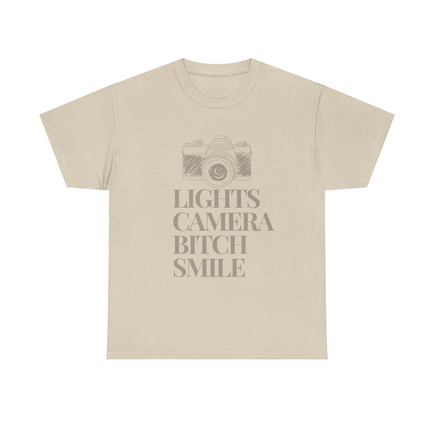 'Lights Camera Bitch Smile' Cotton T-Shirt