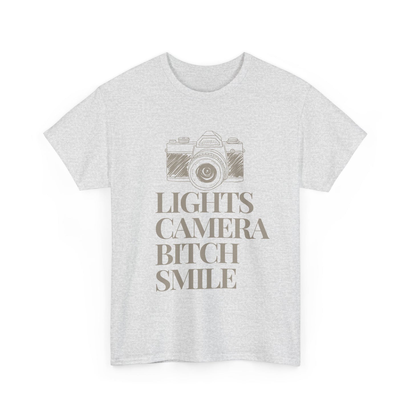 'Lights Camera Bitch Smile' Cotton T-Shirt