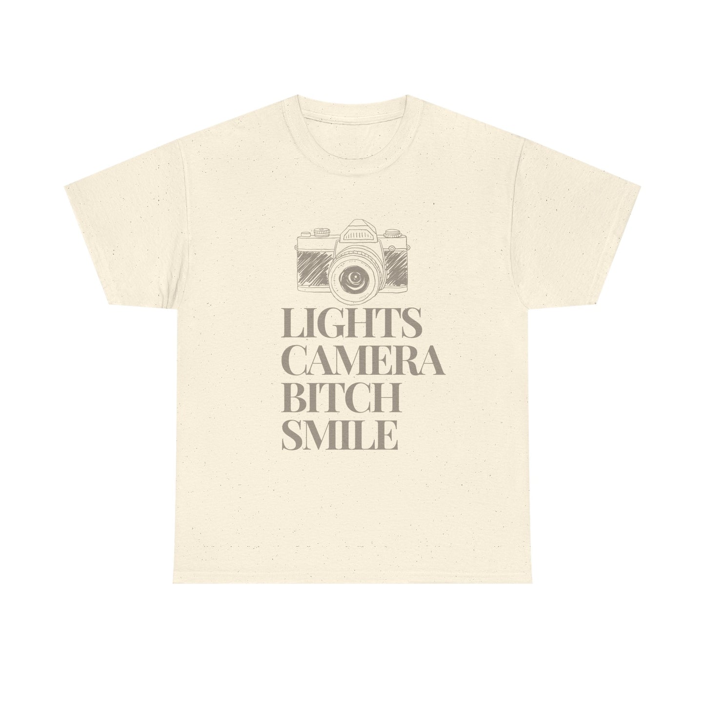 'Lights Camera Bitch Smile' Cotton T-Shirt