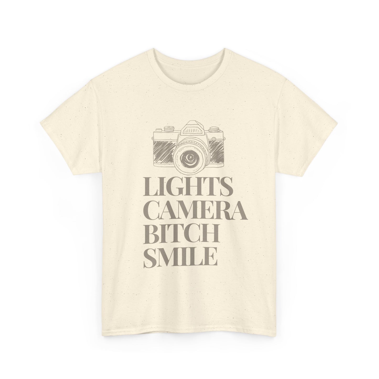 'Lights Camera Bitch Smile' Cotton T-Shirt