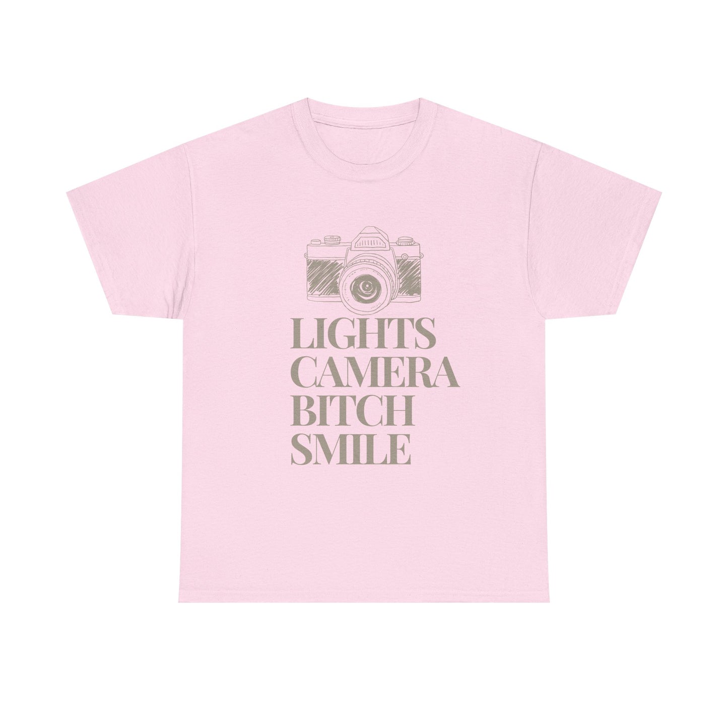 Copy of  'Lights Camera Bitch Smile' Cotton T-Shirt