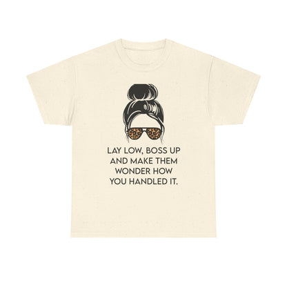 Boss Up Unisex Heavy Cotton Tee - Trendy Graphic Shirt with Empowering Quote