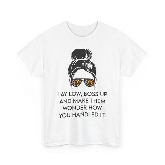 Boss Up Unisex Heavy Cotton Tee - Trendy Graphic Shirt with Empowering Quote