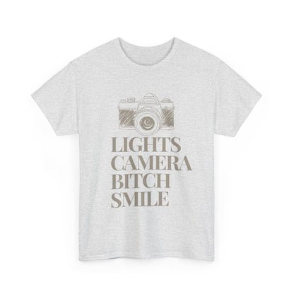 Copy of  'Lights Camera Bitch Smile' Cotton T-Shirt