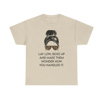 Boss Up Unisex Heavy Cotton Tee - Trendy Graphic Shirt with Empowering Quote