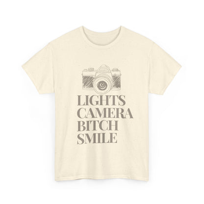 Copy of  'Lights Camera Bitch Smile' Cotton T-Shirt