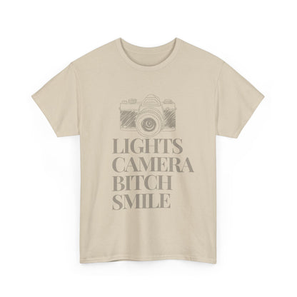 Copy of  'Lights Camera Bitch Smile' Cotton T-Shirt